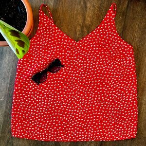 [EUC] BANANA REPUBLIC | Classic Red Floral Sleevless Blouse | Medium | Women